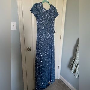 Adrianna Papell Sequined Cap Sleeve Dress